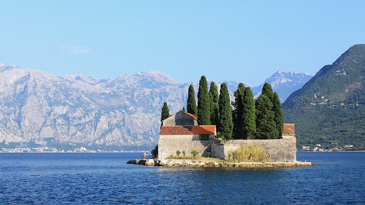 Golden Hour at Our Lady of the Rocks in Perast, Montenegro