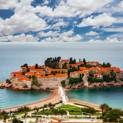 Montenegro Experience 2 Sveti Stefan Island In Budva In A Beautiful Summer Day, Montenegro